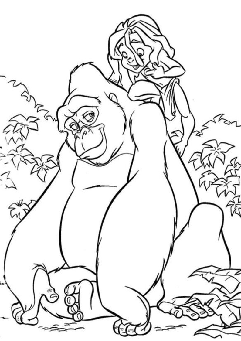 dla dzieci kolorowanka Tarzan Disney, obrazek do wydruku i pokolorowania numer 15